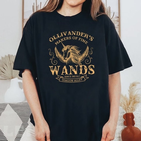 Julia A Other - Ollivanders Wand Shop Wizard Bookstore Inspired Retro T-Shirt